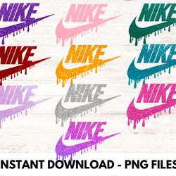 10x nike glitter sports brand logo bundle x nike png, logo brand png, nike png, instant download, sublimation