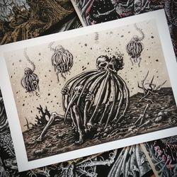 a bird - dark art print