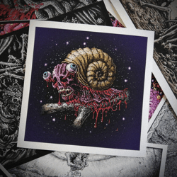 cosmic snail - dark art print