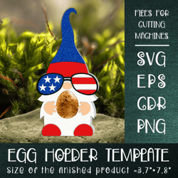 Fourth Of July Gnome | Chocolate Egg Holder template SVG