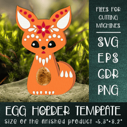 Fox Chocolate Egg Holder Template SVG