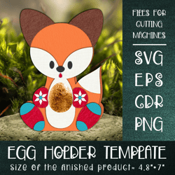Fox Christmas Chocolate Egg Holder Template SVG