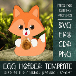 Fox Easter Egg Holder Template SVG