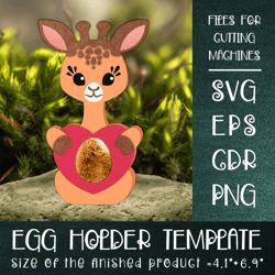 Giraffe Chocolate Egg Holder Template SVG