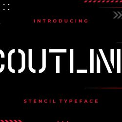 Coutline Stencil Typeface Trending Fonts - Digital Font