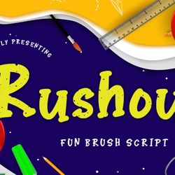 Rushour Fun Brush Script Trending Fonts - Digital Font