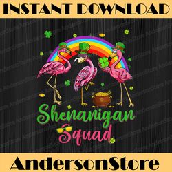 shenanigan squad irish flamingo png, rainbow png, st patrick's day png, digital file, png high quality, sublimation