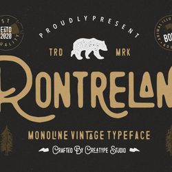 Rontrelan Monoline Vintage Trending Fonts - Digital Font