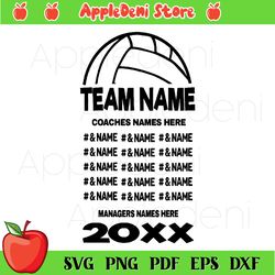Volleyball Team Svg, Sport Svg, Volleyball Svg, Team Member Svg, Volleyball Team Svg