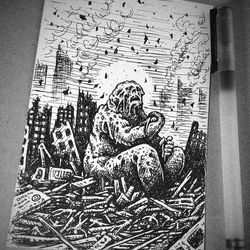 big, kind and destructive - original drawing