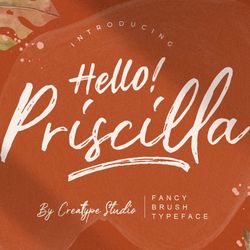 priscilla fancy brush typeface trending fonts - digital font