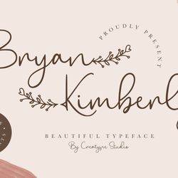 Bryan Kimberly Beautiful Typeface Trending Fonts - Digital Font