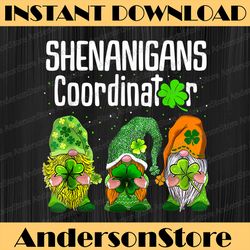 shenanigans coordinator gnomes png, st patricks day png, green gnomies png, digital file, png high quality, sublimation