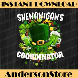 womens novelty shenanigans coordinator png, funny st patty day png, beer png, digital file, png high quality