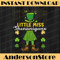 little miss shenanigans png, girl leprechaun png, st patricks day png, digital file, png high quality, sublimation