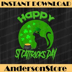 Happy St. Cat Tricks Day Png, Black Cat Png, Shamrock St Patrick Day Png, Digital File, PNG High Quality, Sublimation
