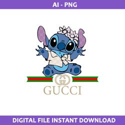 stitch gucci png, gucci logo png, stitch wreath png, gucci brand png, fashion brand png, ai digital file