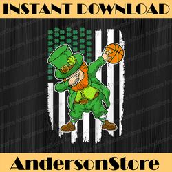 retro usa flag basketball shamrock sports png, st patricks day png, digital file, png high quality, sublimation