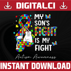 my son's fight is my fight png, sublimation, autism awareness, my fight png, my son's fight, gloves