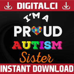 proud autism sister svg, puzzle piece svg, autism support, 2nd april svg, autism awareness svg, be kind svg