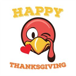 Happy Thanksgiving Turkey Emoticon Heart Funny Thanksgiving Svg