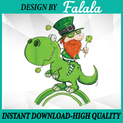 st. patricks day leprechaun riding a dinosaur shamrock png, dino st patricks day, patrick day png, digital download