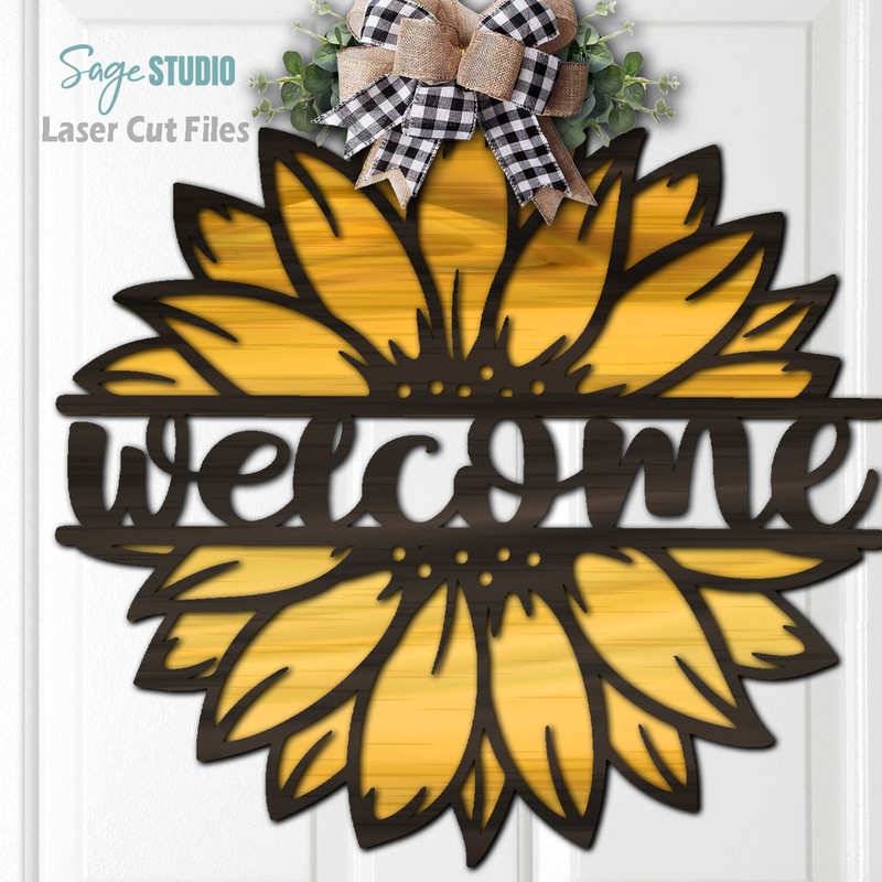Welcome Sunflower Sign SVG Glowforge File Laser Cut Files 6 SS.png