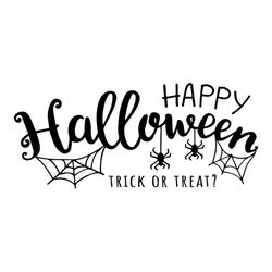 Happy Halloween Trick Or Treat Vector Illustration Web Spider Svg
