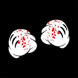 Bloody Knuckles Mickey Mouse Hand Halloween Decoration Svg