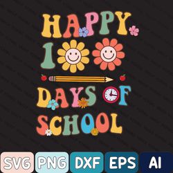 Happy 100 Days Of School Svg, Teacher Svg Svg, School Day Teacher, Teacher Leopard, Elementary Teacher Groovy Cute Teach