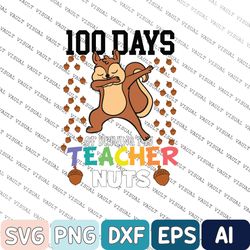 100 Days Of Driving My Teacher Nuts 100th Day Of School Svg, Digital Download