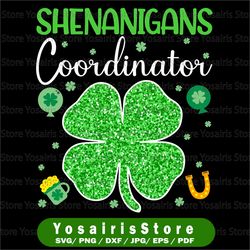 shenanigans coordinator shamrock svg, funny st patrick's day teacher svg, cricut, svg files, cut file, dxf, png, svg