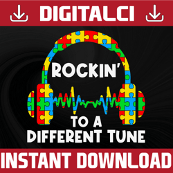rocking to a different tune for gamer boys svg, autism heart puzzle svg, puzzle piece svg, autism support, 2nd april svg