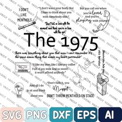 The 1975 Mixed Lyric Svg, The 1975 Lyrics Svg, The 1975 Fan Merch Svg.