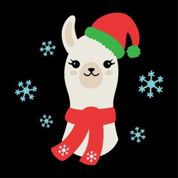Vector Illustration Christmas Llama Alpaca Wearing svg, Christmas Svg, Christmas Llama Svg, Cute Llama Svg, Christmas Gi