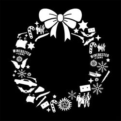 Supernatural Christmas Wreath Pattern svg, Christmas Svg, Christmas Wreath Svg, Christmas Gift Svg, Merry Christmas Svg,