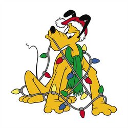 Pluto christmas light svg, Christmas Svg, Pluto Dog Svg, Christmas Disney Svg, Disney Characters Svg, Christmas Gift Svg