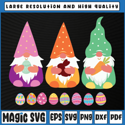 3 Easter Gnomes Pastel Spring Svg, Easter Gnome Svg, Gnome Svg, Easter Egg Svg, Digital Download