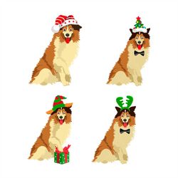 Cute Collie Breed Dog New Year svg, Christmas Svg, Collie Dog Svg, Christmas Collie Svg, Christmas Gift Svg, Merry Chris