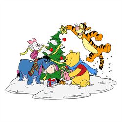 Winnie the Pooh Christmas svg, Christmas Svg, Pooh Bear Svg, Tiger Svg, Piglet Svg, Eeyore Svg, Christmas Disney Svg, Ch