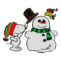 Snoopy and woodstock christmas svg, Christmas Svg, Snoopy Svg, Woodstock Svg, Santa Hat Svg, Christmas Gift Svg, Merry C