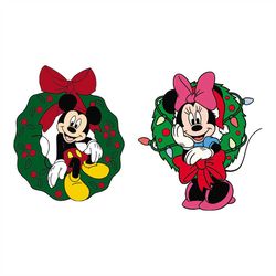 Mickey christmas head svg, Christmas Svg, Minnie Mouse Wreath Svg, Disney Svg, Wreath Svg, Christmas Gift Svg, Merry Chr