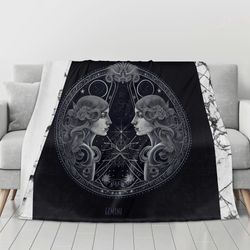 Flannel Breathable Blanket 4 Sizes Blanket with a Zodiac Sign print Gemini