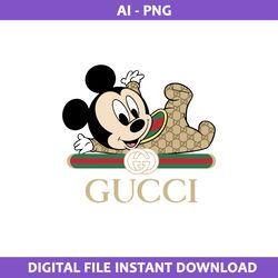gucci baby mickey png, disney gucci png, gucci logo png, mickey fashion brand png, ai digital file