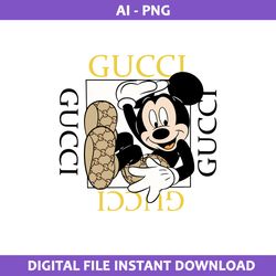 mickey gucci  png, disney gucci png, gucci logo png, mickey fashion brand png, ai digital file