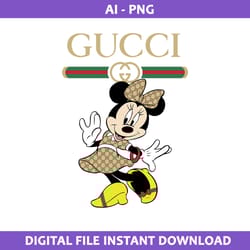 minnie gucci png, disney gucci png, minnie gucci fashion brand png, gucci logo png, ai digital file