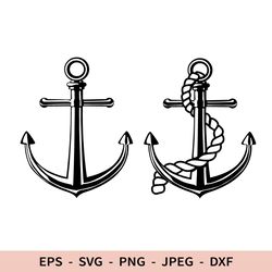 Anchor Svg Anchor rope File for Cricut dxf for laser cut Nautical Svg