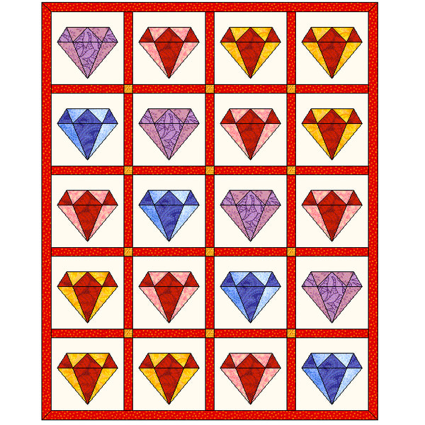 Diamond Pattern Block Diamond Quilt Block Pattern, Foundation Paper Piecing PDF | Inspire Uplift