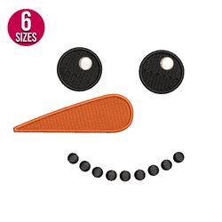Snowman Face machine embroidery design, Christmas, Digital download, Instant download