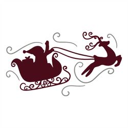 santa reindeer sleigh svg, christmas svg, christmas night svg, christmas gift svg, merry christmas svg, christmas day sv